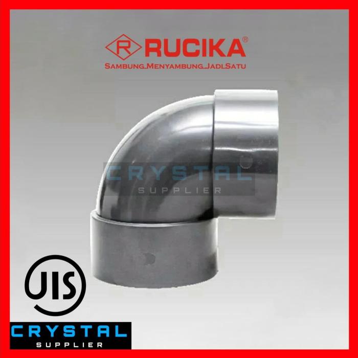 Gambar KNIE POLOS RUCIKA 3" inch D-DL PVC 90° derajat / ELBOW Knee Keni L dari Crystal Supplier Kota Semarang Tokopedia