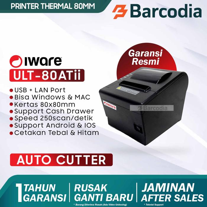 Gambar PRINTER KASIR 80 MM THERMAL ULTRON ULT-80ATII USB+LAN (AUTO CUTTER) dari Barcodia Kota Administrasi Jakarta Pusat Tokopedia