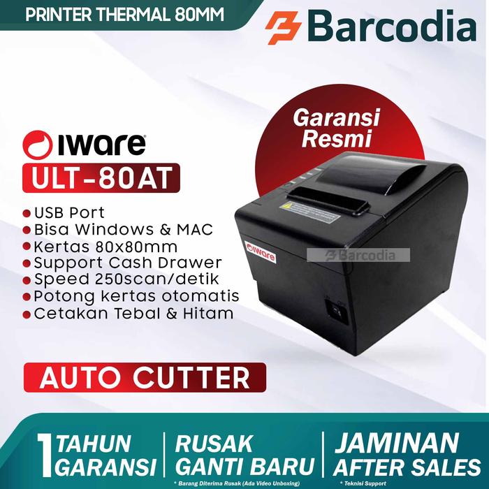 Gambar PRINTER THERMAL KASIR 80MM ULTRON ULT-80AT AUTO CUTTER HIGH SPEED dari Barcodia Kota Administrasi Jakarta Pusat Tokopedia