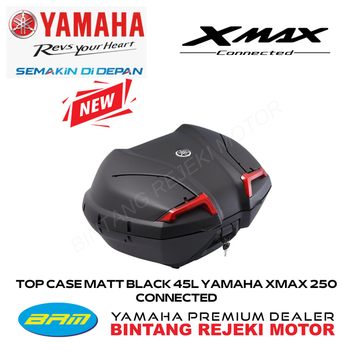 Gambar TOP CASE MATT BLACK 45L YAMAHA XMAX 250 CONNECTED dari Yamaha Bintang Rejeki Motor Kab. Bandung Tokopedia