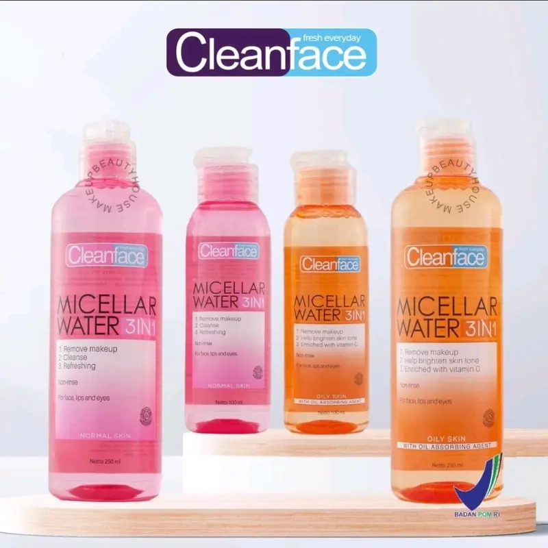 clean face micellar water 250ml Cleanser Wajah Oily 0