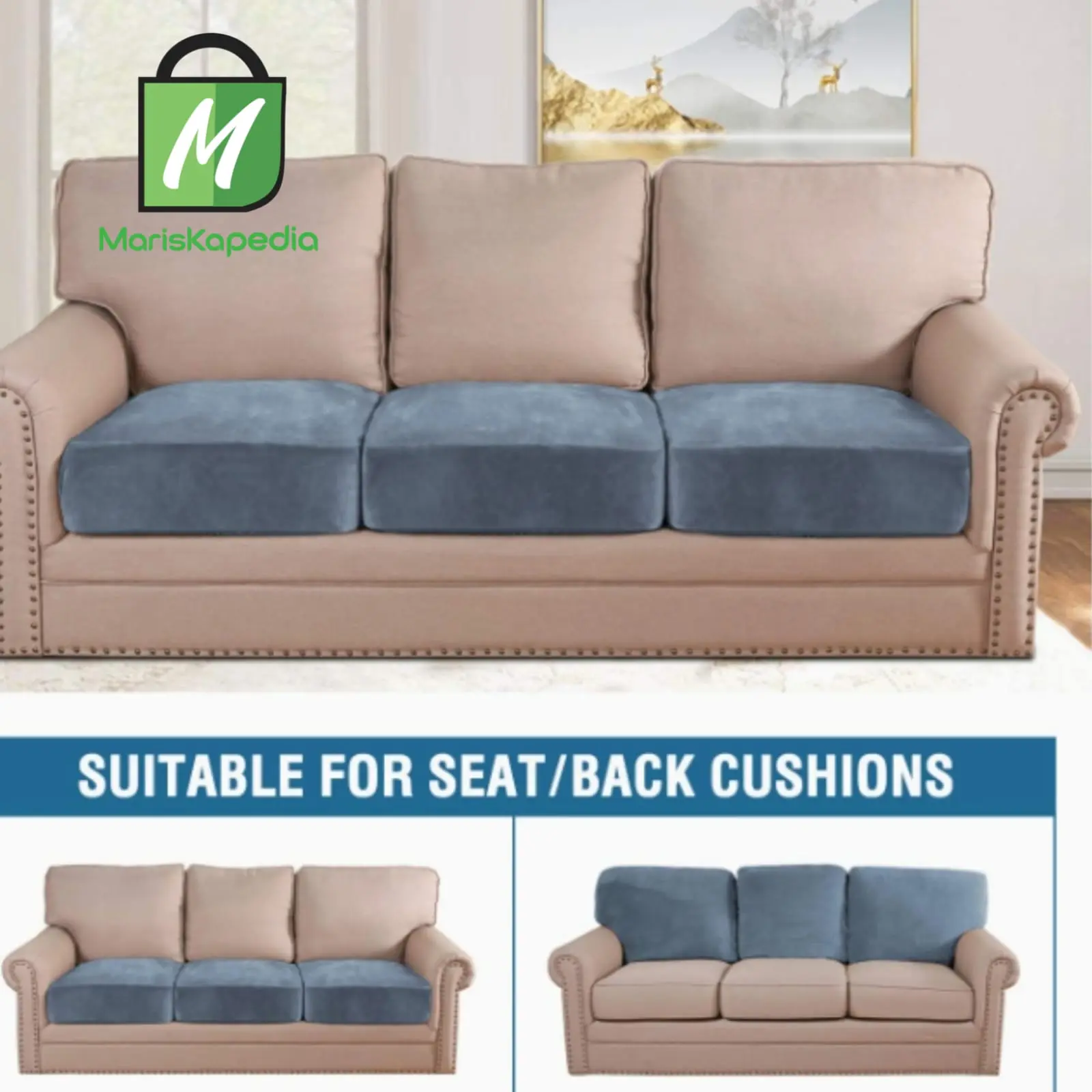 sarung jok dudukan sofa/cushion sofa bahan suede minimalis 7