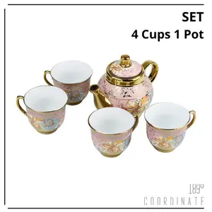 CANGKIR KERAMIK GELAS TEKO TEH SET EROPA CHINESE TEAPOT 4 IN 1 GIFT
