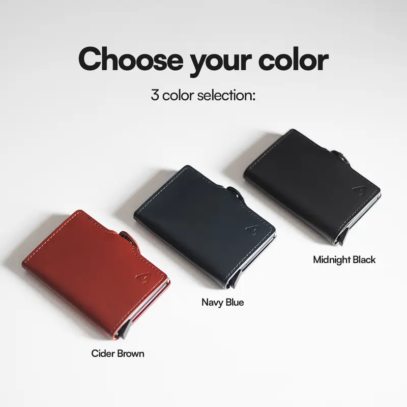 CLASSIC RFID Leather Pop Up Card Case Wallet by GLHF Studio 7