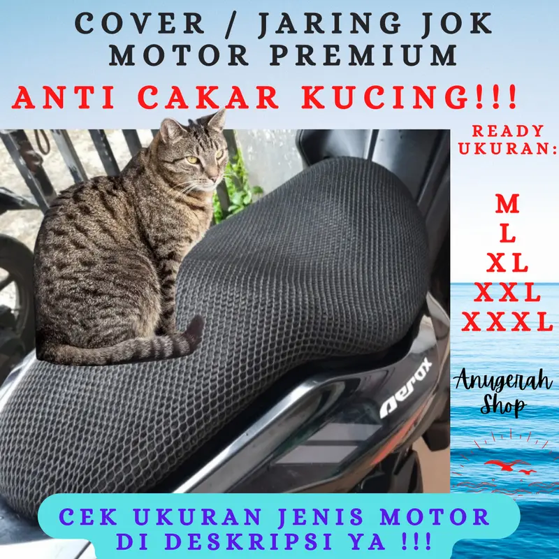 SARUNG JARING COVER PENUTUP JOK MOTOR UK XXXL NEW NMAX LEXY PCX ADV 0