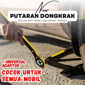 Alat Kunci Besi Pemutar Dongkrak Bawaan Mobil Universal Dengan Adaptor