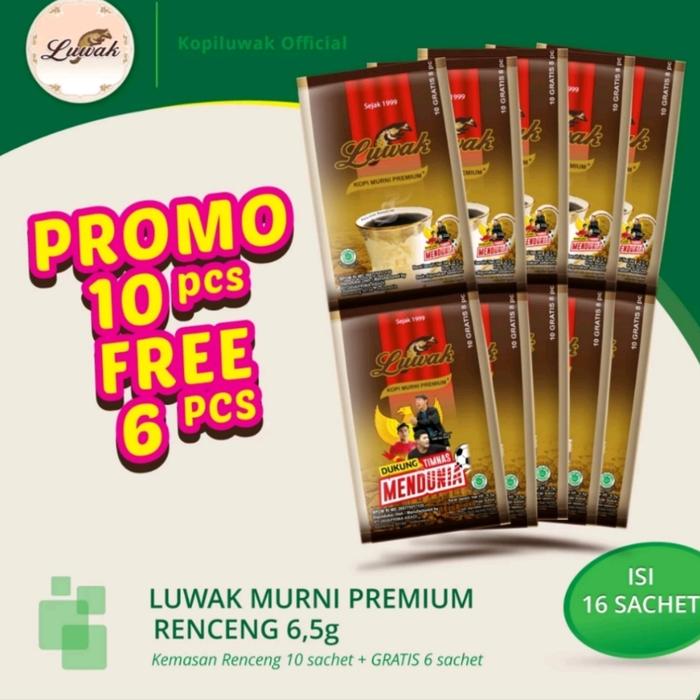 Gambar kopi luwak 6.5gr renceng isi 20sachet - isi 15 sachet dari benteko Kota Semarang Tokopedia