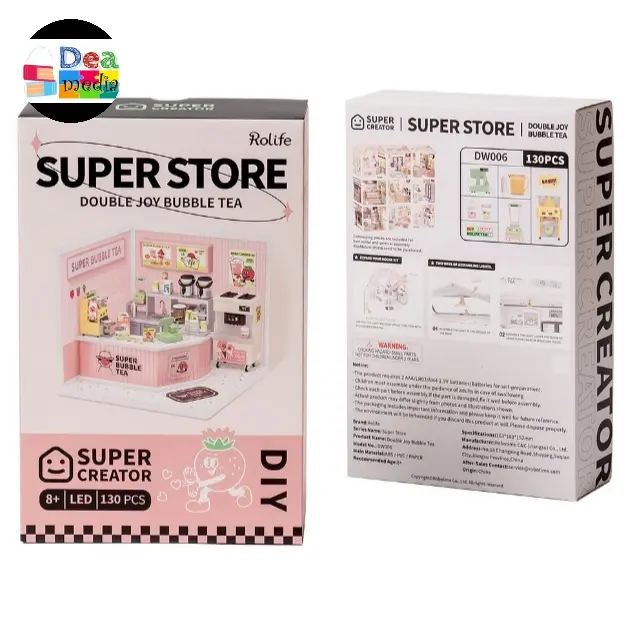 ROLIFE DW006 SUPER CREATOR DOUBLE JOY BUBBLE TEA PLASTIC DIY MINIATURE