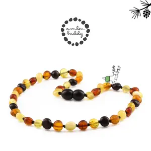 Amber Buddy - [HARGA TERJANGKAU] Kalung Bayi Baltic Amber 32cm - (NO POUCH & BOX). Side Drill 6mm