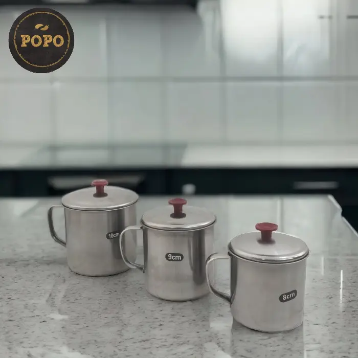 Gelas Mug Stainless Gelas Cangkir Kopi + Tutup Teh Mug Rumah Murah 1