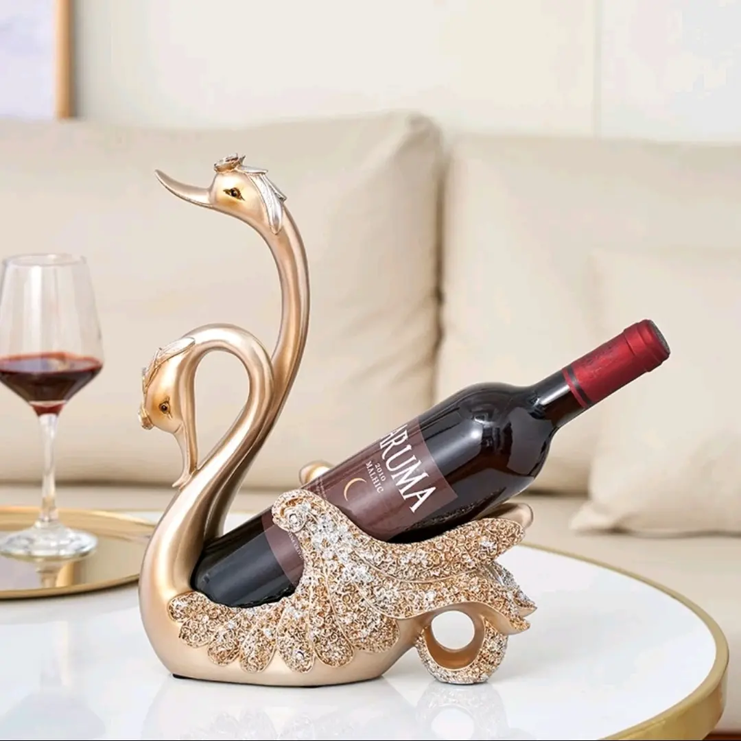 Nordic Ornament Gold Angsa Wine Holder / Dekorasi Pajangan Angsa Gold