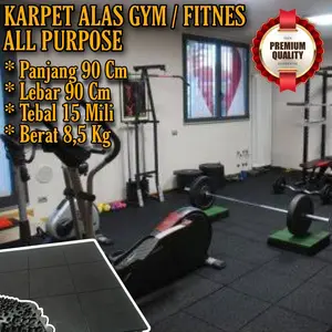 RUBBER GYM MAT FLOORING 90 X 90 CM / KARET LANTAI GYM / FITNES