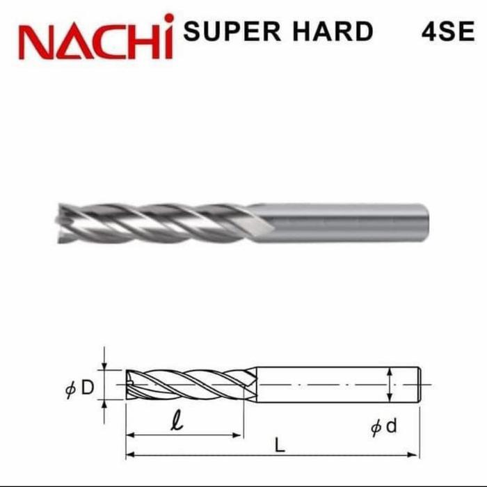 Gambar super hard Endmill NACHI 11 mm 4 flute/mata (11S4) HSS Co Original dari octo teknik Kota Administrasi Jakarta Pusat Tokopedia
