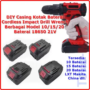 DIY Kotak Baterai 18650 Battery Case Bor Cordless Impact Drill 21V 5S