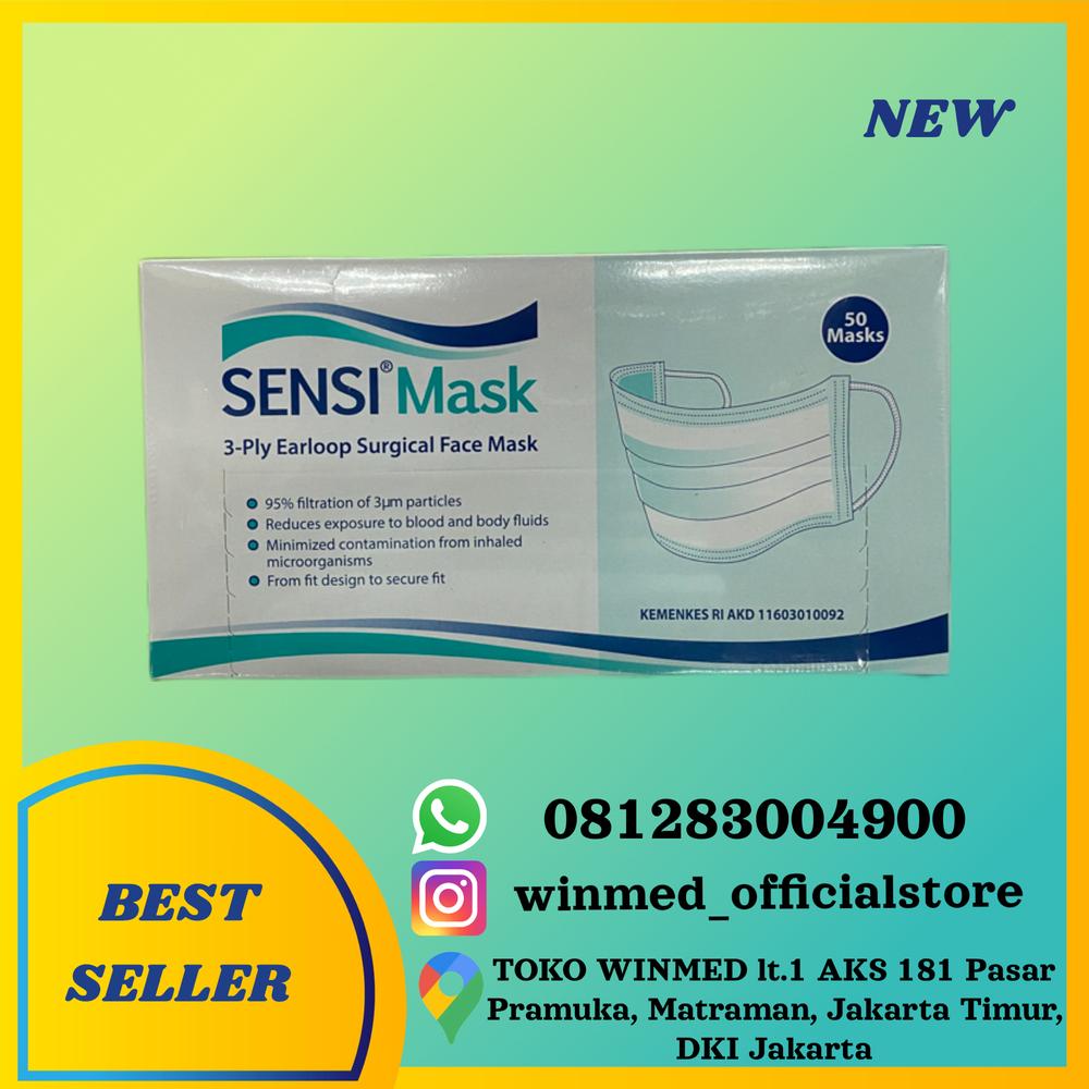 Masker Sensi Earloop 3 ply isi 50 pcs Masker Sensi Telinga Surgical