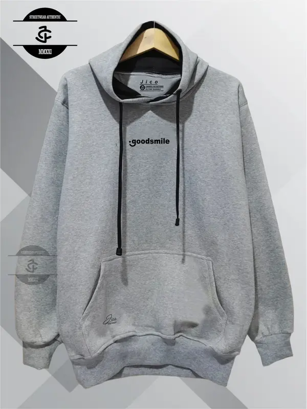 Sweater Hoodie pria wanita Distro Bandung Brand Jico List Good Smile 1