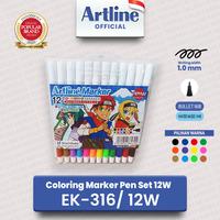 Gambar ARTLINE Spidol Mewarnai Marker SET 12 Colours EK-316/12W dari Artline Indonesia Kota Surabaya 1 Tokopedia
