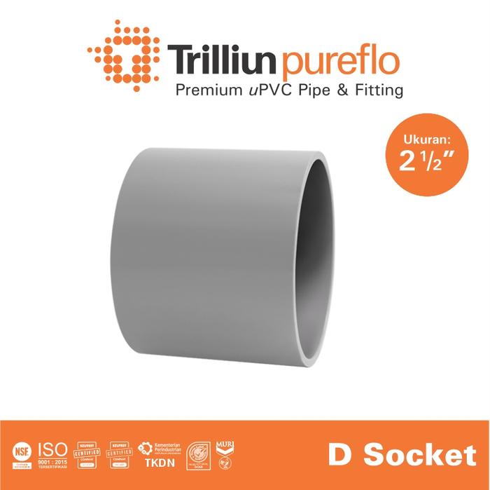 Gambar Fitting Pipa uPVC Trilliunpureflo D Socket 2 1/2" Inch dari Trilliun Kab. Pasuruan Tokopedia