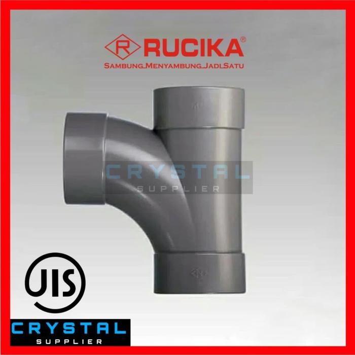 Gambar Tee Y 90° RUCIKA 4" inch PVC AW / Large Radius Tee / TY 90 derajat 4" dari Crystal Supplier Kota Semarang Tokopedia