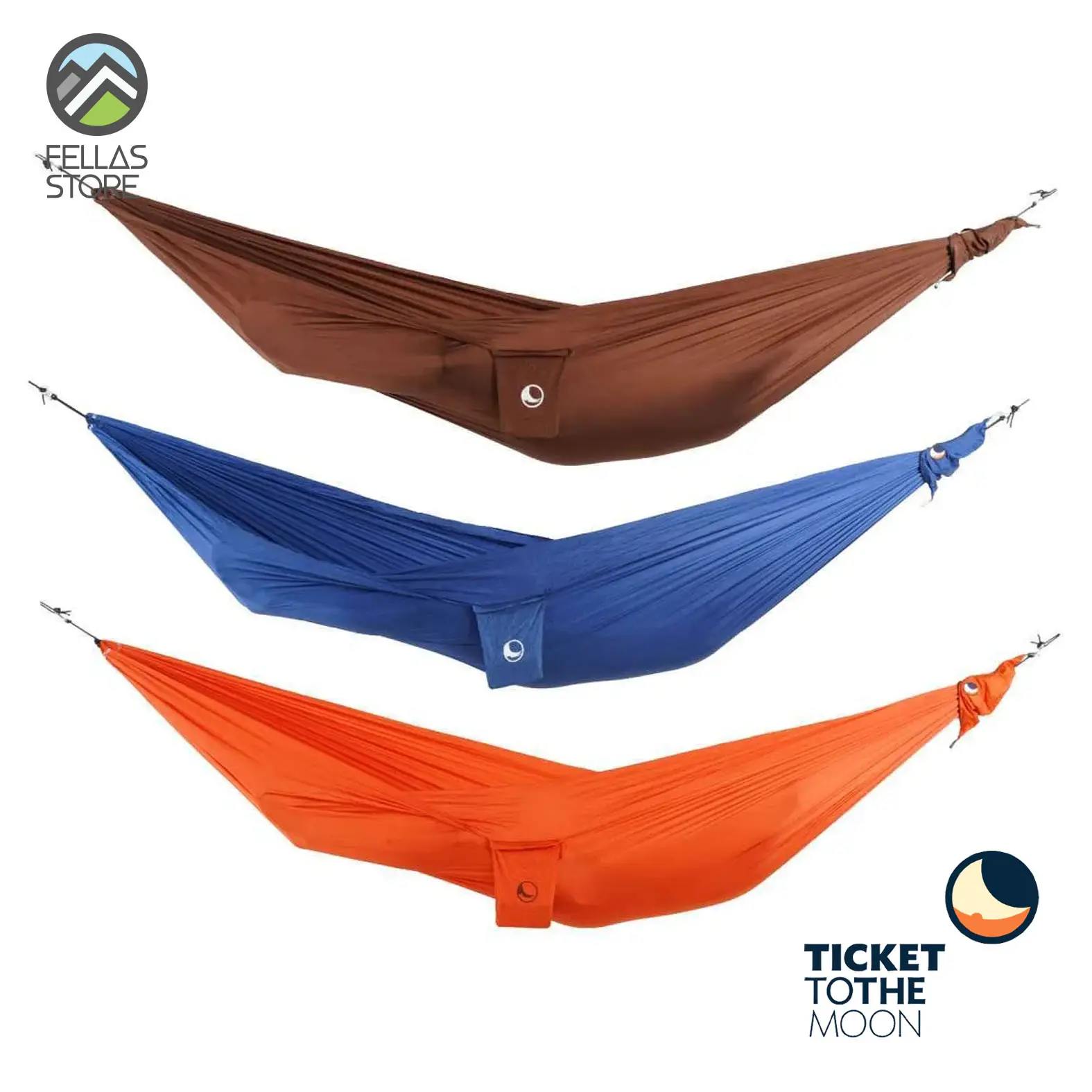 Ticket To The Moon - Compact Hammock Chocolate, Royal Blue, Orange