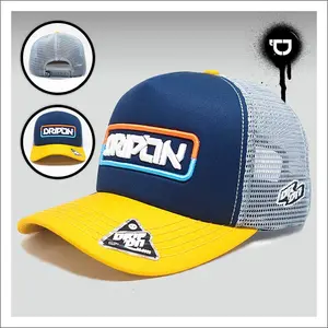 Drip On Topi Trucker Drip On Yellow Navy Topi Jaring Pria Dewasa Bahan Lotto Nyaman Adjustable Size 60-63 cm Sirkulasi Udara Mudah