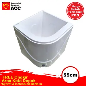 Bak Air Marble 55/ Bak Sudut Kamar Mandi Ivory & Putih
