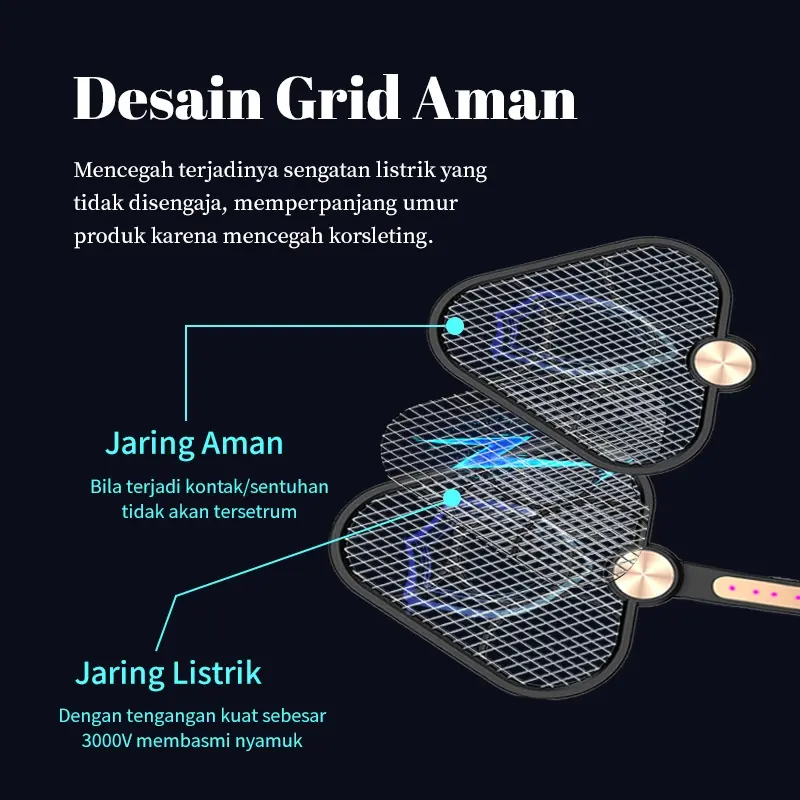 UPUPIN Raket Nyamuk Multifungsi Perangkap Nyamuk 2 in 1 dengan Lampu Gantung & Pemukul Nyamuk Listrik Baterai 2000mAh Portable dan Rechargeable 2
