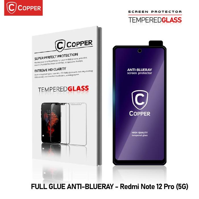 Gambar COPPER - Kompatibel untuk Redmi Note 12 Pro 5G - Tempered Glass ANTI-BLUERAY (Full Glue) dari Copper Official Balikpapan Kota Balikpapan Tokopedia