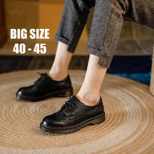 Sepatu Docmart Wanita Kulit Formal Kasual Style Ukuran Besar Jumbo