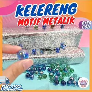 Kelereng Motif Metalik Jaring/Mainan Kelereng