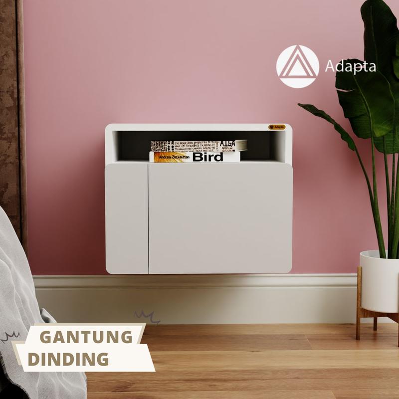 Bedside minimalis-Nakas floating 1 laci tempel dinding Side table 4