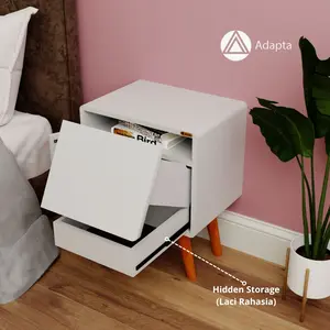 nakas minimalis side table laci tempel dinding samping kamar