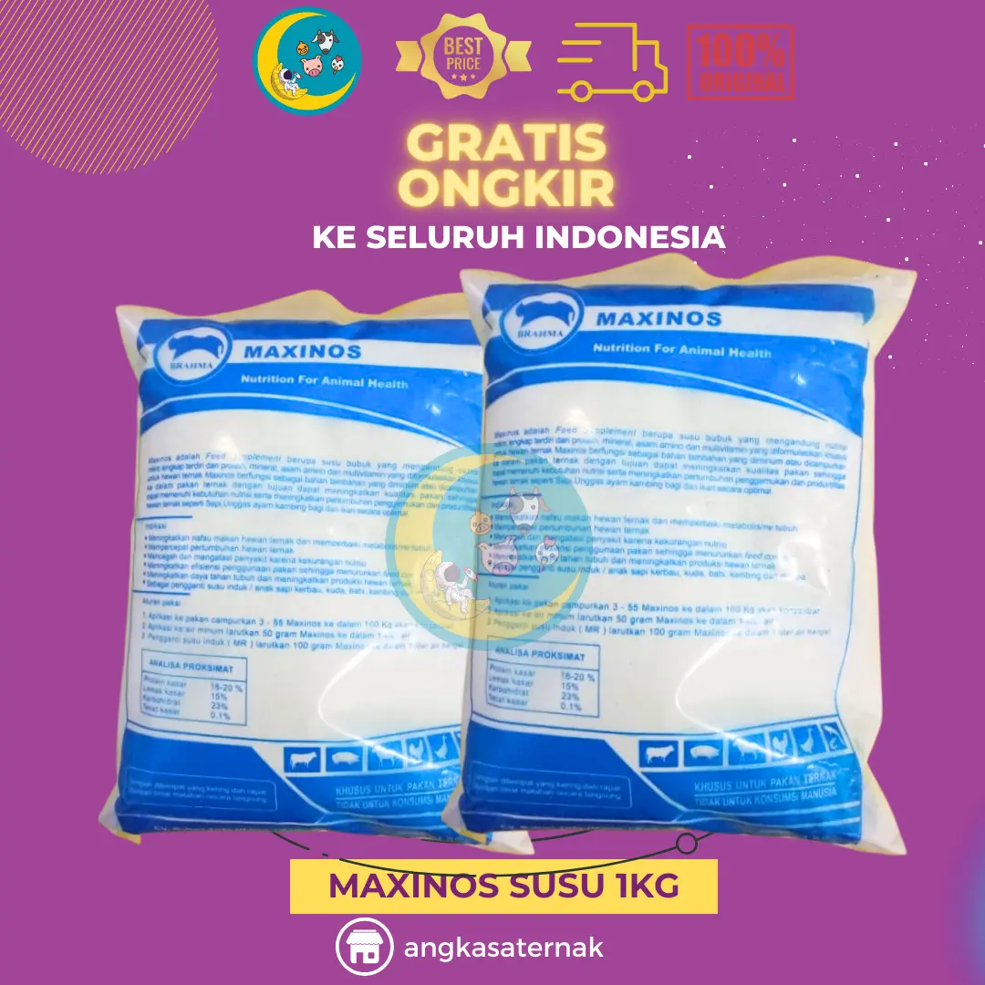 MAXINOS 1KG - Susu Untuk Ternak Sapi, Kambing, Domba