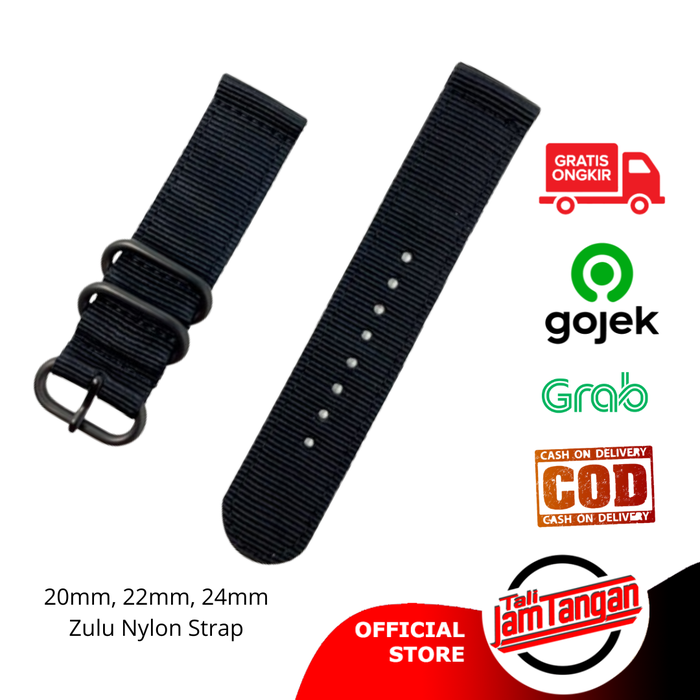 Gambar Zulu Two Piece Nylon 20mm 22mm 24mm Black Tali Jam Tangan Nylon Hitam - 24mm dari Tali Jam Tangan com Kota Tangerang Selatan Tokopedia
