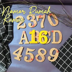 Nomer Rumah Akrilik Warna Kuning Timbul 3D Dilengkapi Double Tape