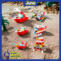 Gambar JUNO Mainan Block Bricks Fire Rescue Boat (1000pcs) 3D Puzzle Hadiah - Rescue Boat dari Juno Toys Kota Surabaya 3 Tokopedia
