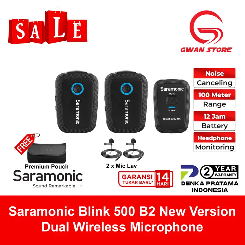 Saramonic Blink 500 B2 Dual Channel Wireless Omni Lavalier Microphone 0