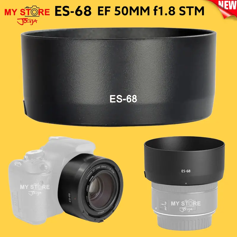 Lens Hood ES68 ES-68 49mm for Lensa Fix Canon EOS EF 50mm f 1.8 STM 0