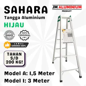 Tangga Lipat Aluminium Sahara Hijau 1,5 M / 150 CM Awet & Anti Karat