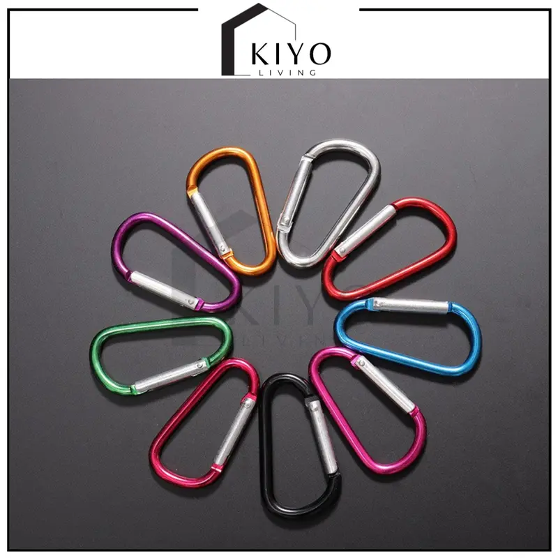 KIYO Carabiner Gantungan Kunci Warna Warni Aluminium Alloy 5D Shape 1