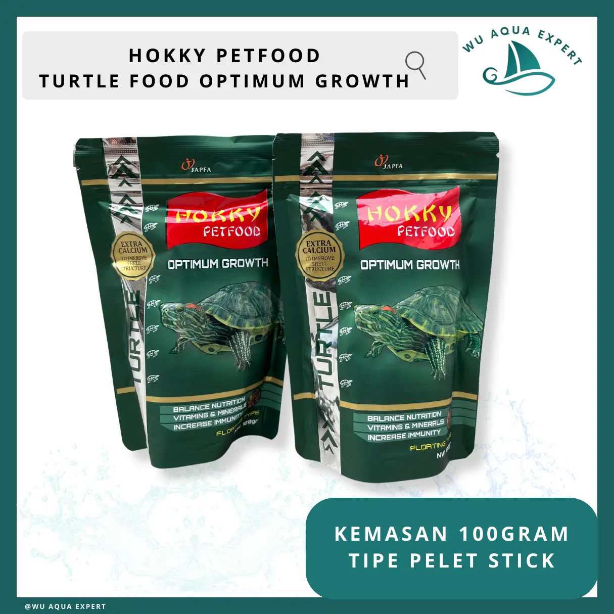 Hokky Turtle Stick 100g Japfa Kura Kura Pelet Reptil Tortoise Pet Food