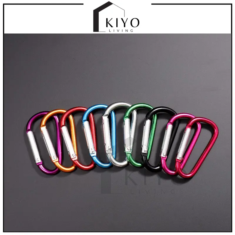 KIYO Carabiner Gantungan Kunci Warna Warni Aluminium Alloy 5D Shape 0