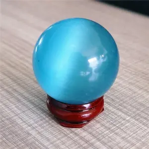 Kristal Bola Fengshui Tiger Eye Blue