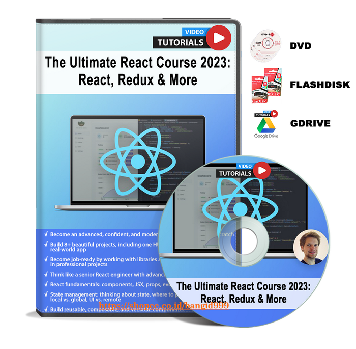 Jual VIDEO TUTORIAL The Ultimate React Course 2023 React, Redux & More ...