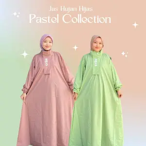 Jas Hujan Gamis Dewasa Zipper Hijas Muslimah Fit to XXL