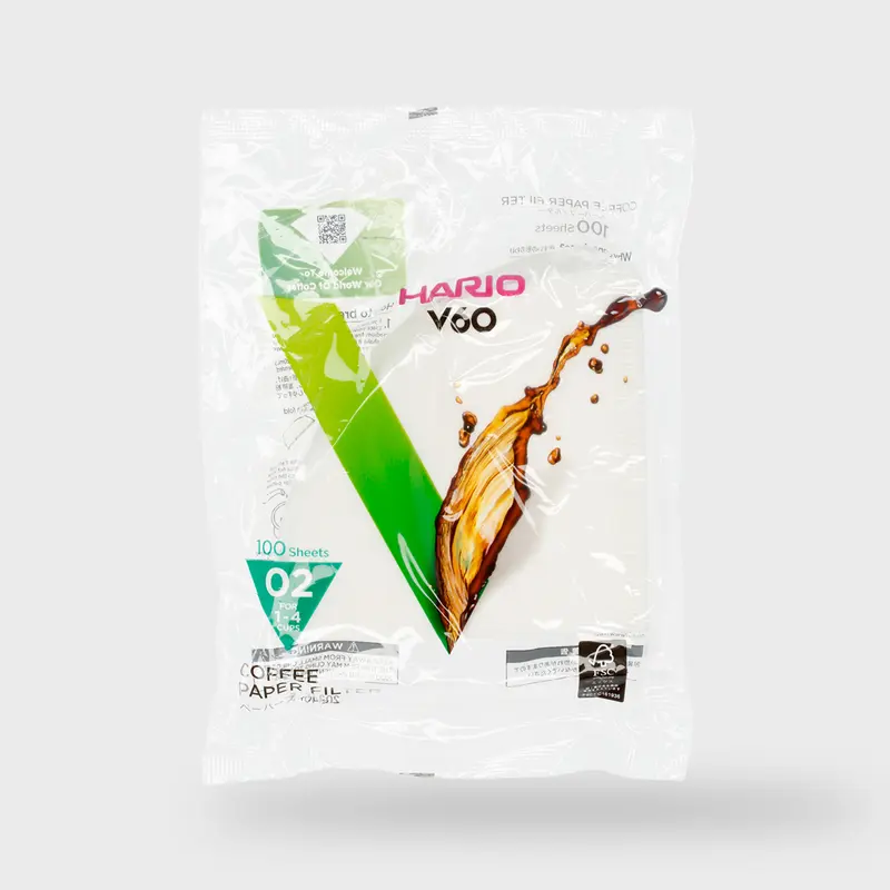 Hario Paper Filter 02 W 100 Sheets VCF-02-100W 0