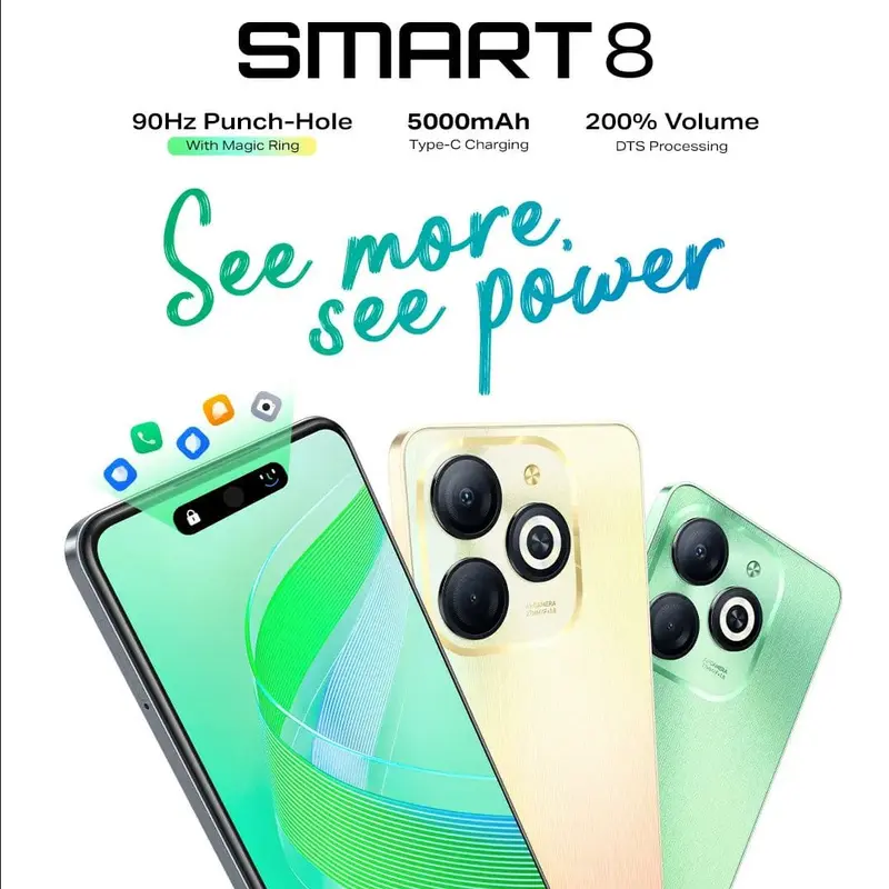 INFINIX SMART 8 4/128 GB GARANSI RESMI, INFINIX SMART 8 3/64 GB 1