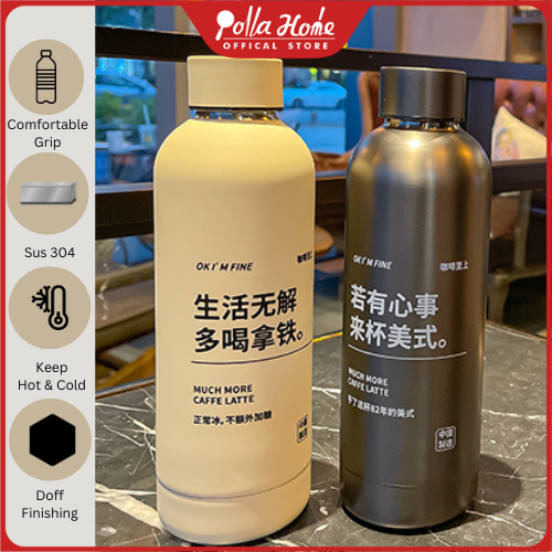 Gambar Ollahom Tumbler Stainless  Steel  500ml - Botol Minum Cold Hot BPA FREE - Hitam Doff dari Ollahom Official Store Kota Tangerang Tokopedia