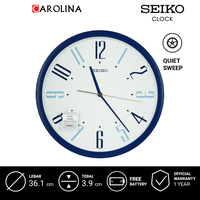 Gambar Jam Dinding SEIKO Analog QXA729L Quiet  Sweep Blue Plastic Case White dari Carolina Watch Kota Administrasi Jakarta Barat 1 Tokopedia