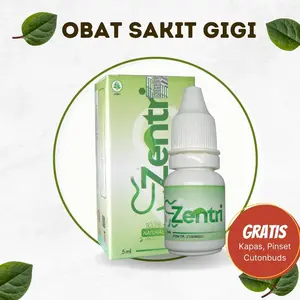 Zentri Obat Sakit Gigi Berlubang Cairan Super Ampuh 5ml Herbal Tanpa Efek Samping BPOM TR 213696201 Anti Kuman Bau Mulut